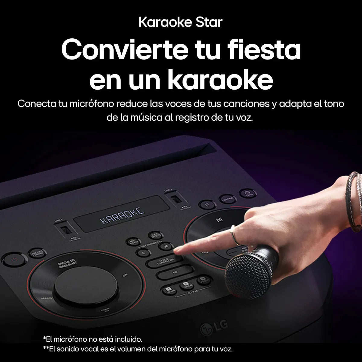 Parlante Bluetooth LG XBOOM RNC7, Negro