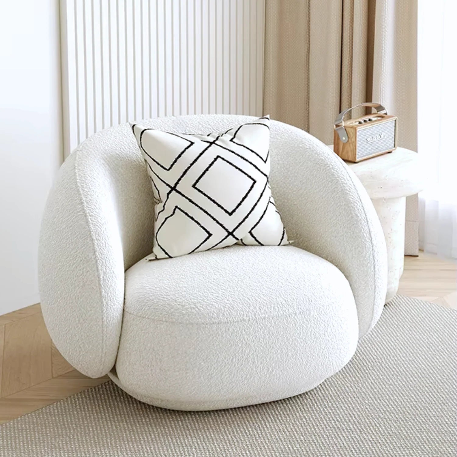 Sillón Individual Santu Home & Deco Nórdico Blanco