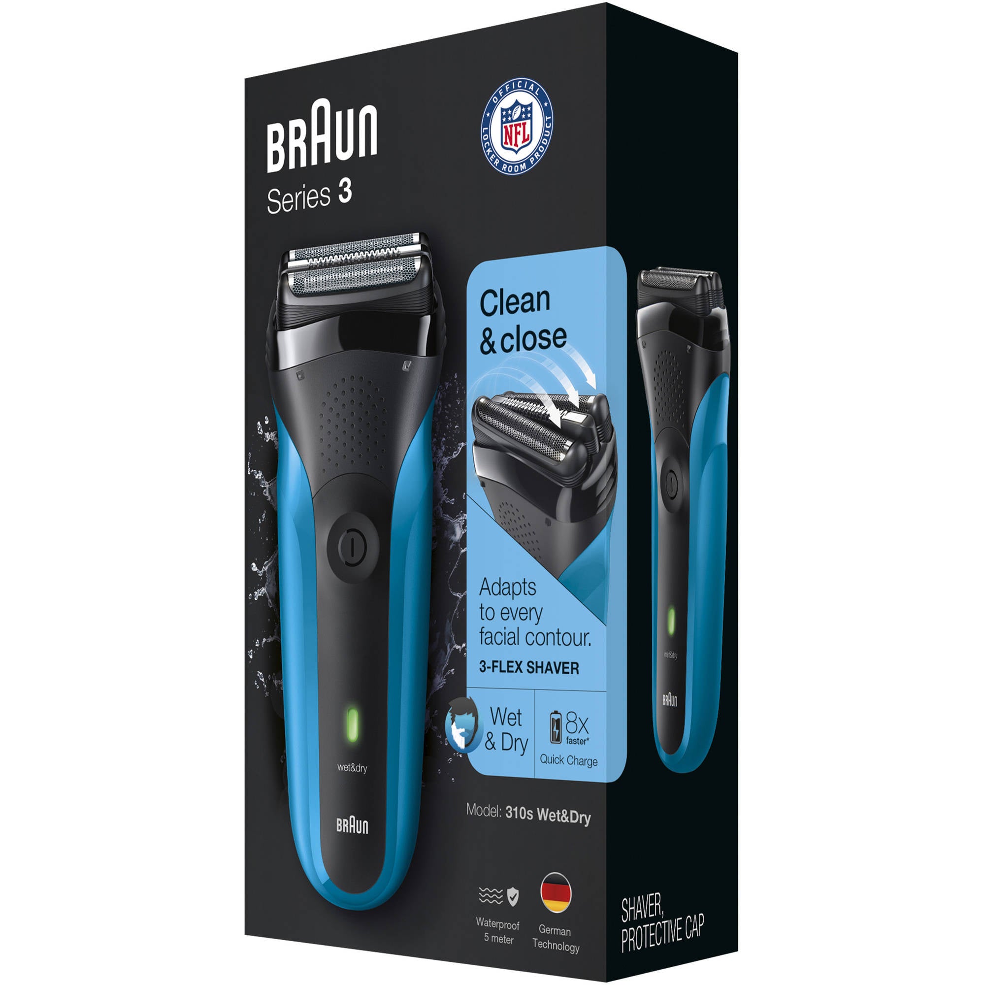 Series 3 310s Wet & Dry shaver with 3 flexible blades
