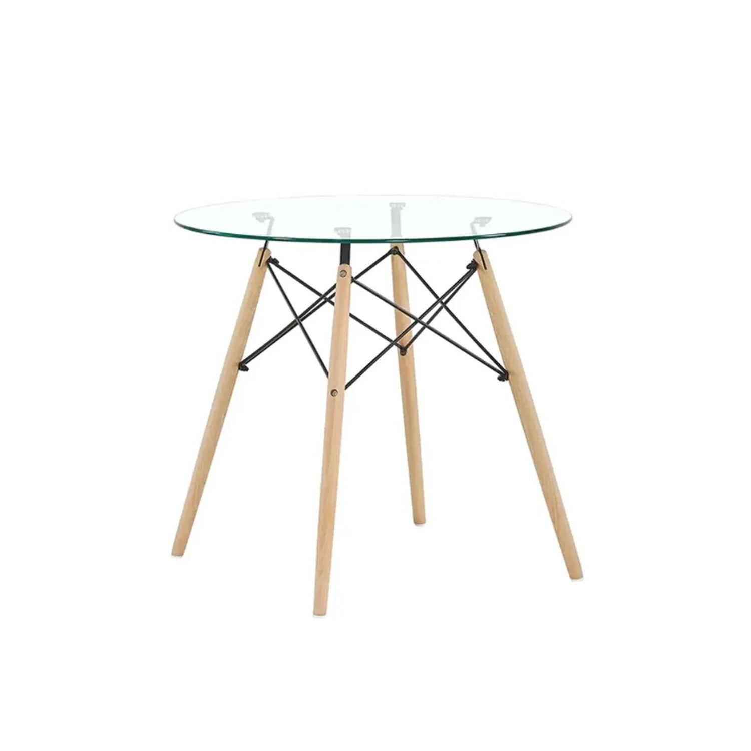 Mesa De Vidrio Templado Artihogar Eames Redonda 70cm