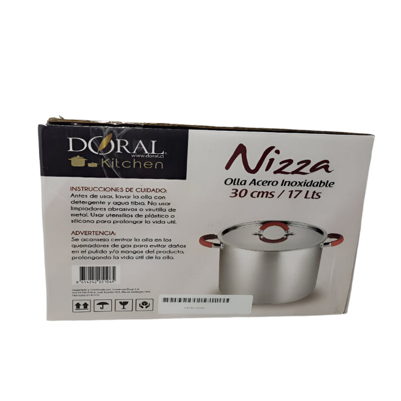 Olla Acero Inoxidable Doral Kitchen Nizza 30 Cm / 17 L
