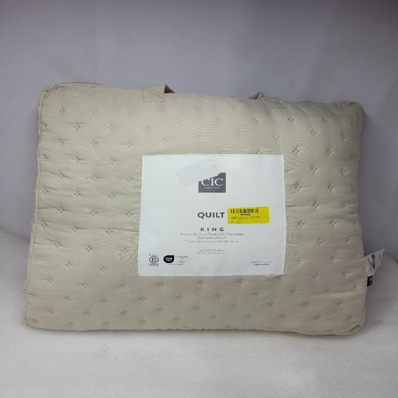 Edredon Microfibra Con 2 Fundas Cic King Beige 260x260cm