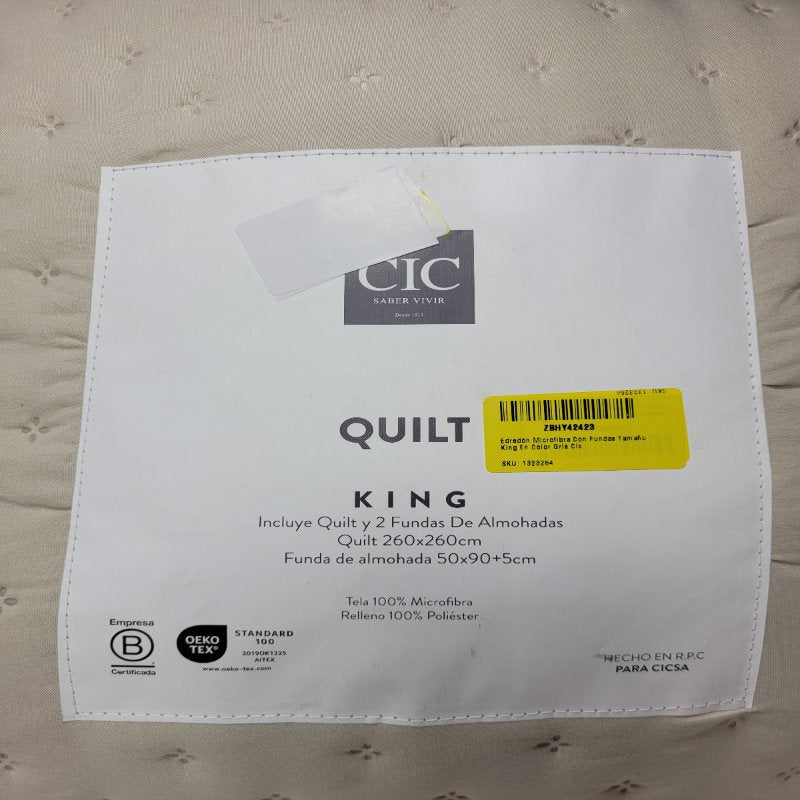 Edredon Microfibra Con 2 Fundas Cic King Beige 260x260cm