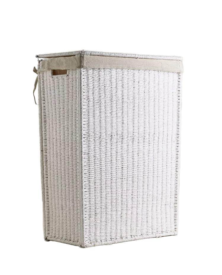 Cesta Ropa Con Tejido Interior Zara Home 45*27*64 Cm Blanco