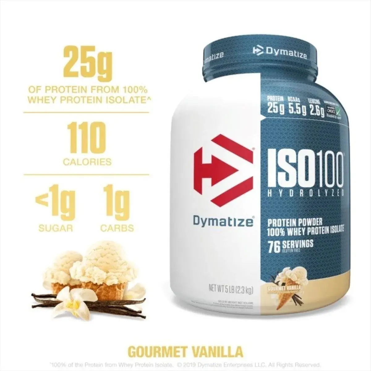 Proteína ISO100 Hydrolyzed Dymatize Gourmet Vanilla 2.3 kg
