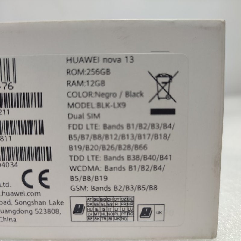 Celular Smartphone Huawei Nova 13 Black 12gb+256gb