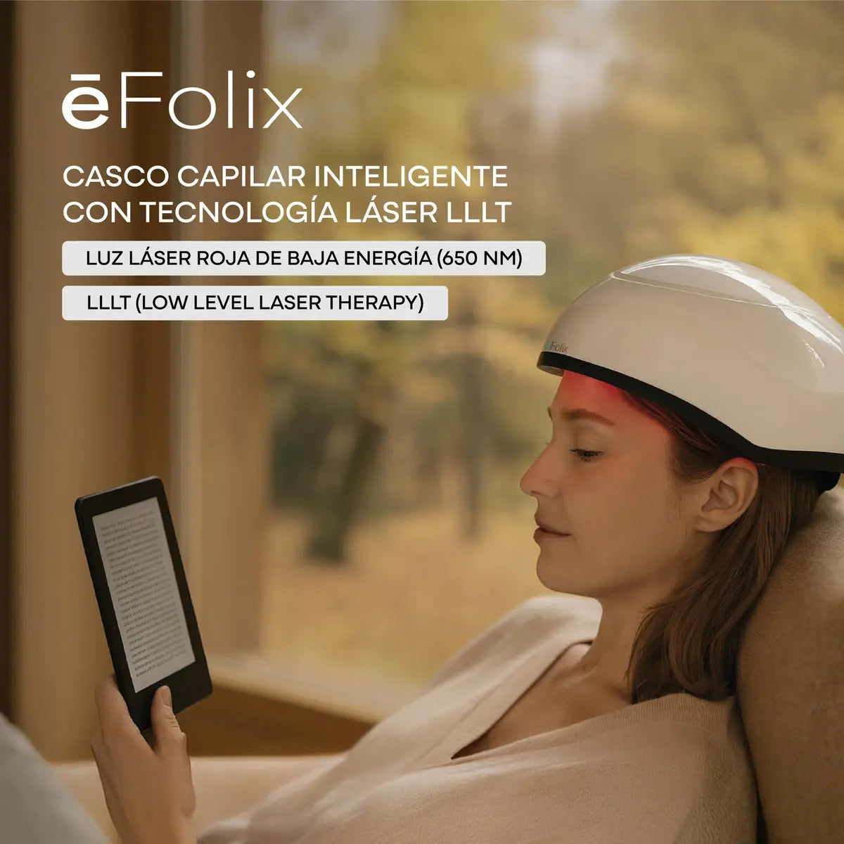 Casco Láser para Crecimiento Capilar LLLT Eniks Efolix Blanco