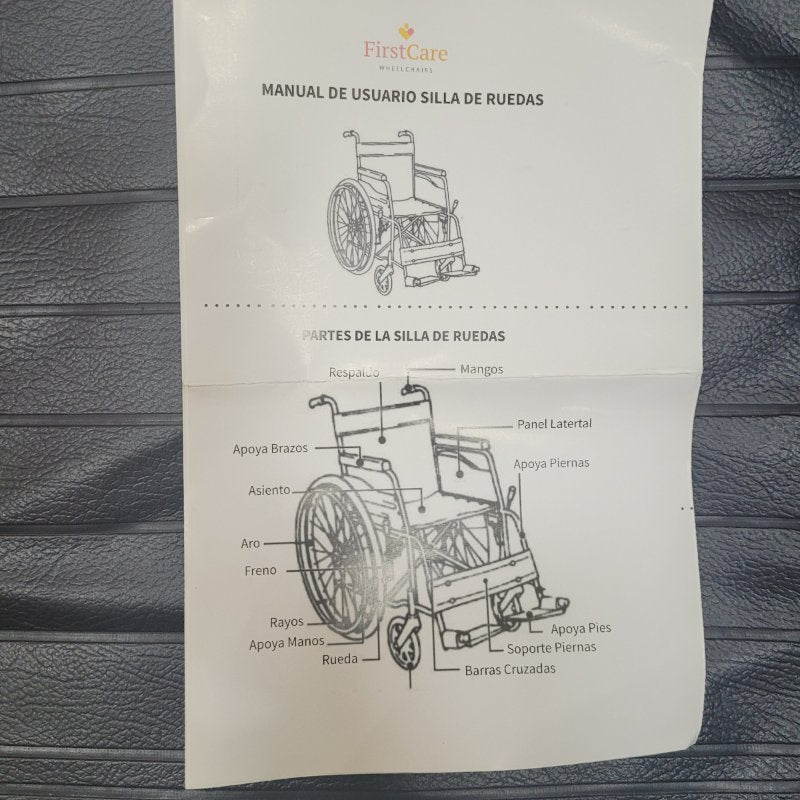 Silla De Ruedas Standard Plegable First Care Wheel Chairs Azul Oscuro