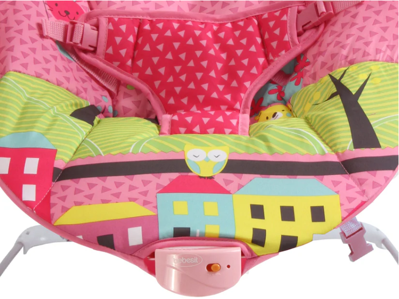Mecedora Vibradora 2 En 1 Bebesit Bouncer Rosado 0 A 12 Meses