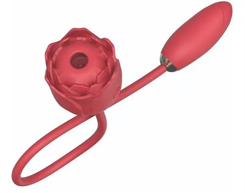 Vibrador Succionador De Clitoris Generico Dual Motor 5 / 7 Rojo 10X5Cm Femenino