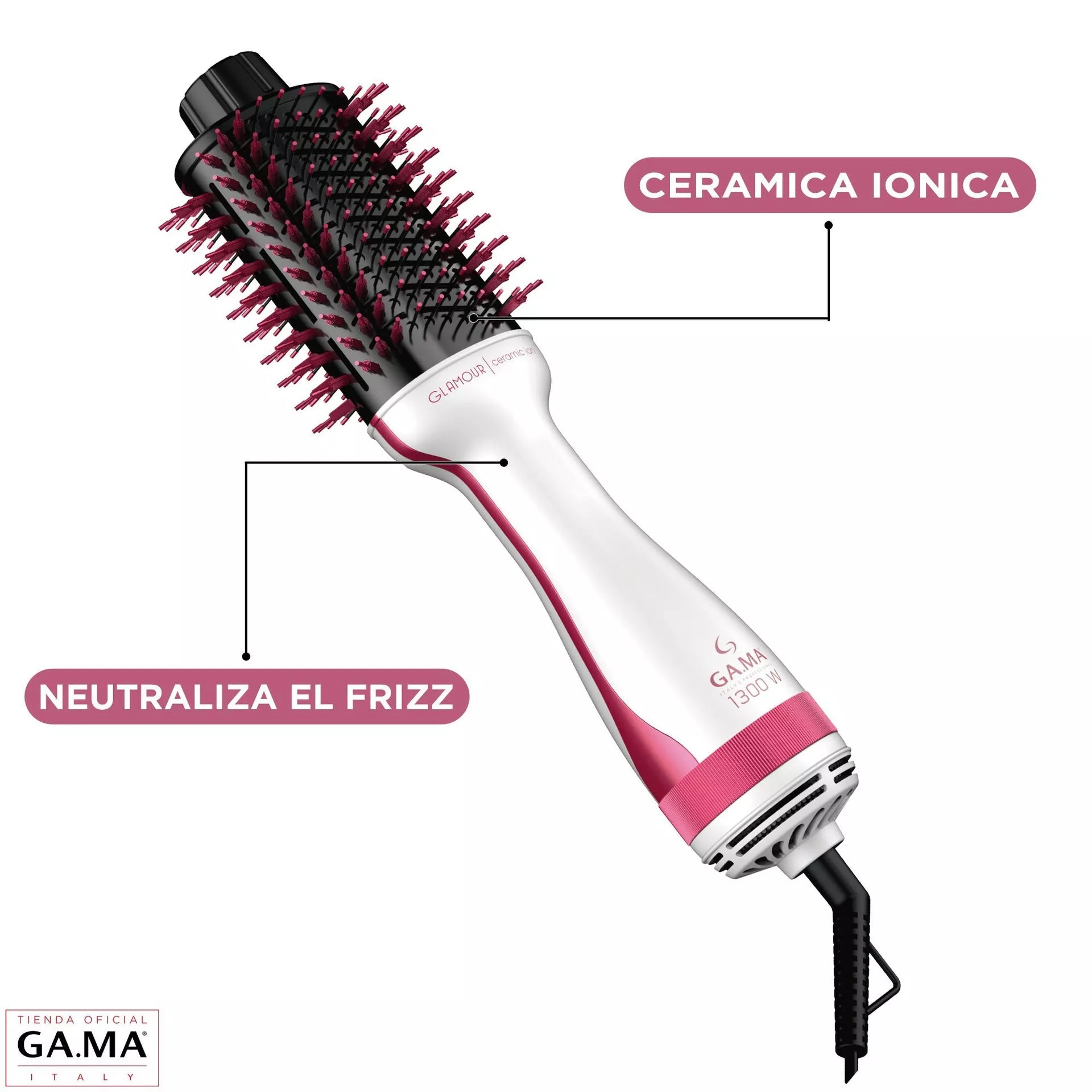 Cepillo Gama Secador Modelador 4 en 1 Glamour 1300 W