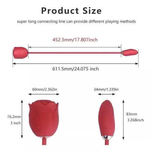 Vibrador Succionador De Clitoris Generico Dual Motor 5 / 7 Rojo 10X5Cm Femenino