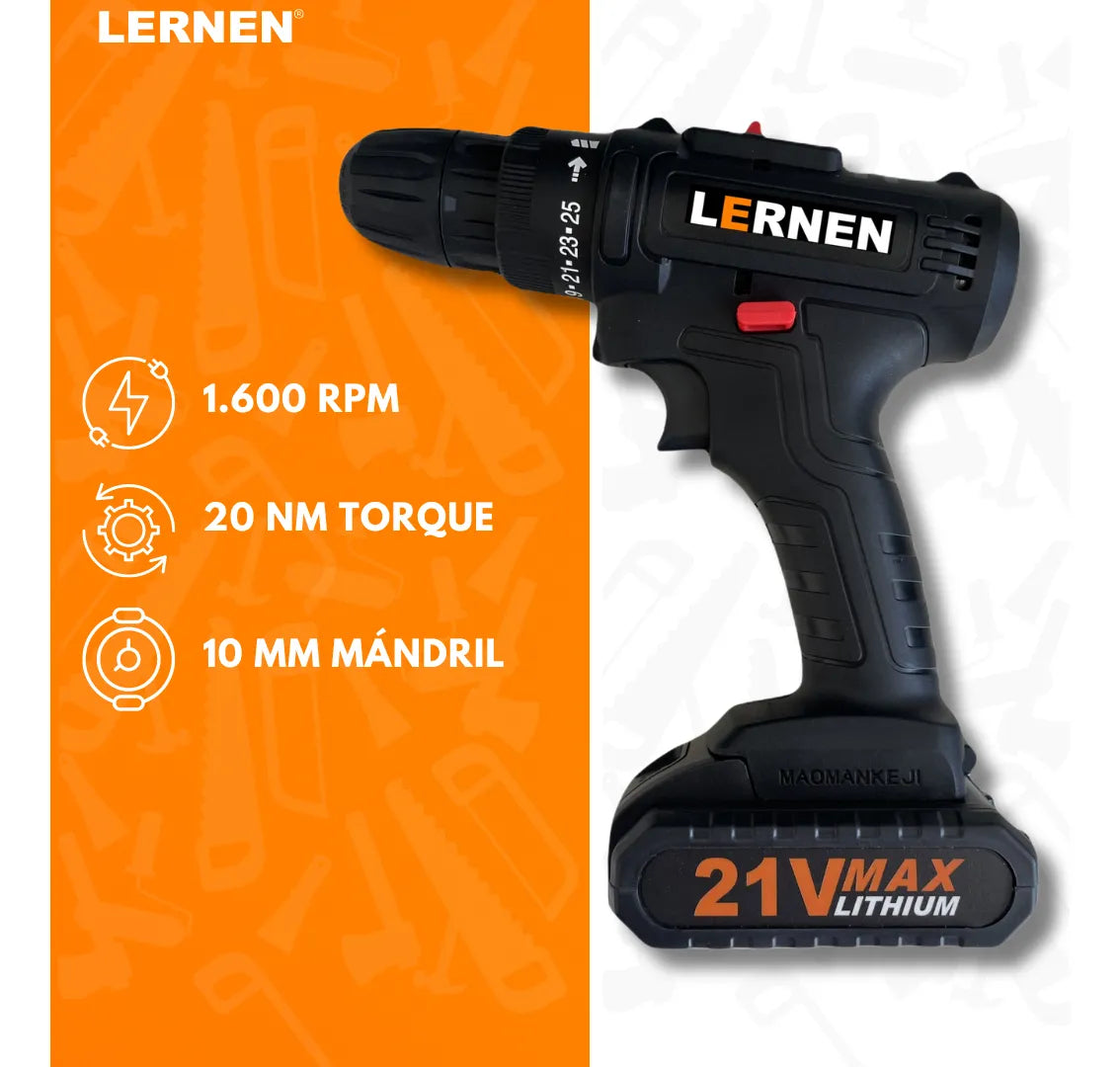 Taladro Atornillador Inalambrico 21v Lernen Tiec