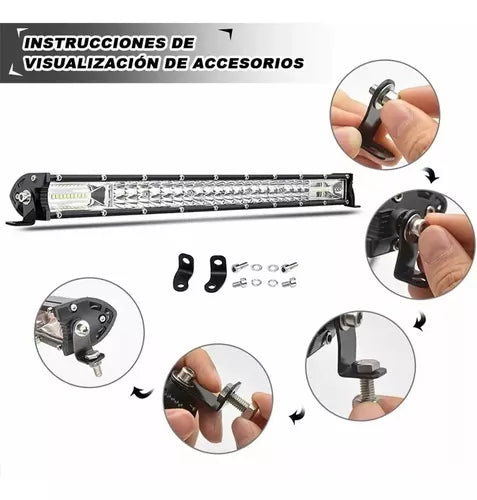 Barra De 80 Luces Generico Led Estroboscopicas Blanco Y Ambar 26In