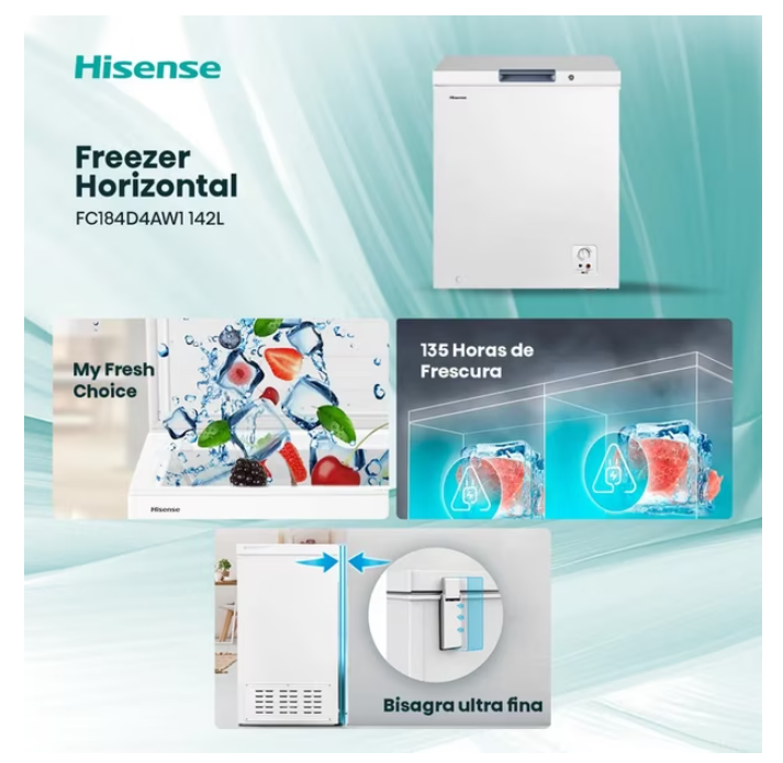 Congelador Hisense FC184D4AW1 Blanco 142 Litros