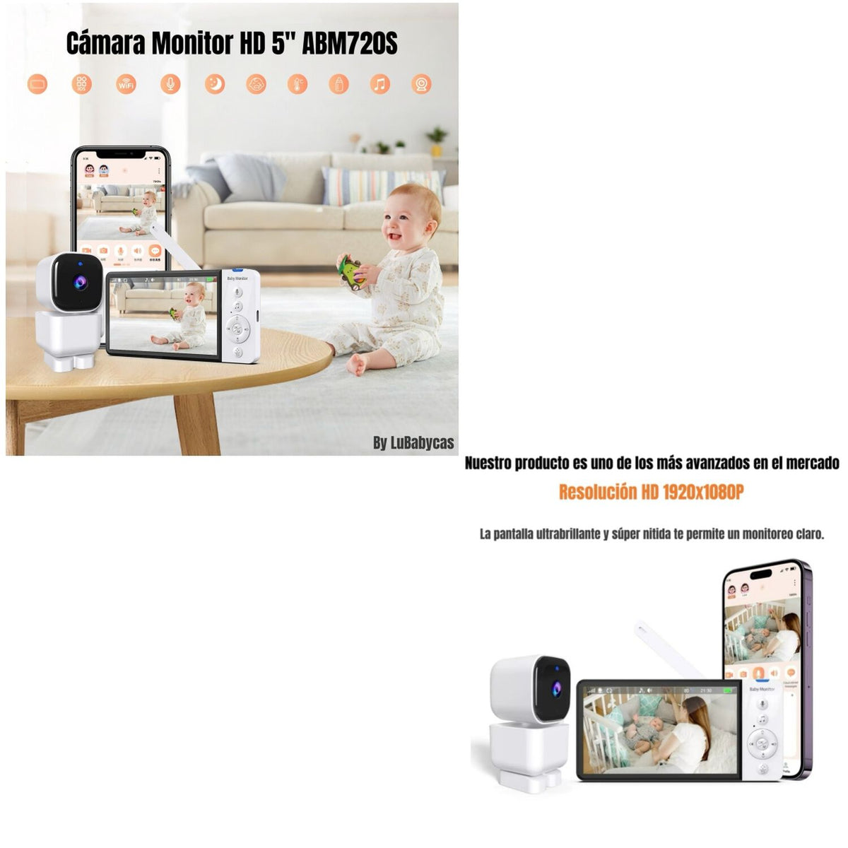 Monitor de Bebé WiFi Smart 1080p