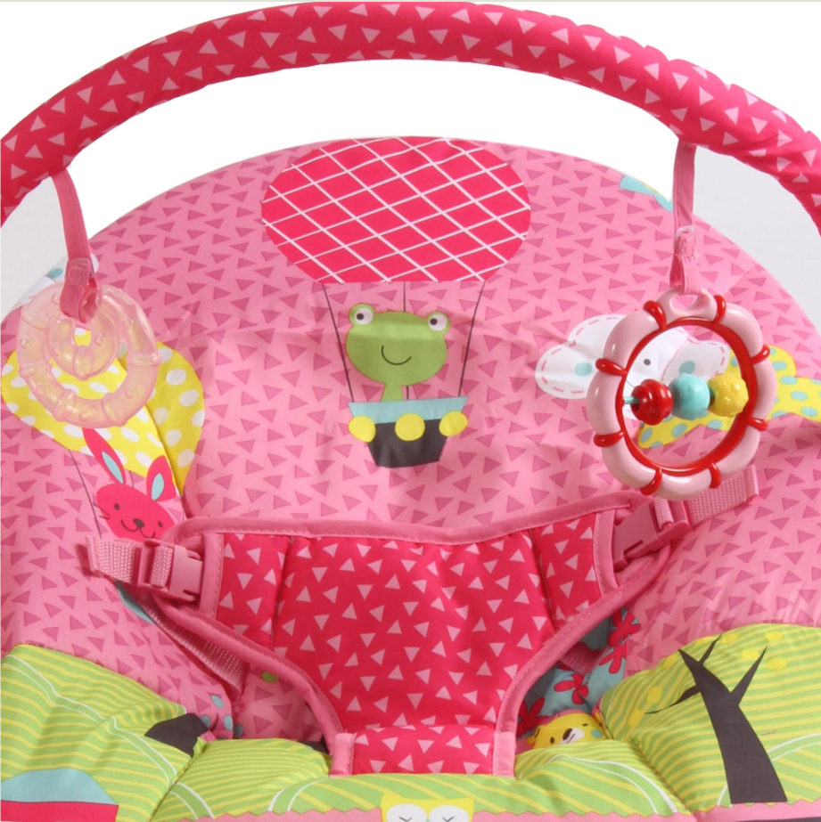 Mecedora Vibradora 2 En 1 Bebesit Bouncer Rosado 0 A 12 Meses