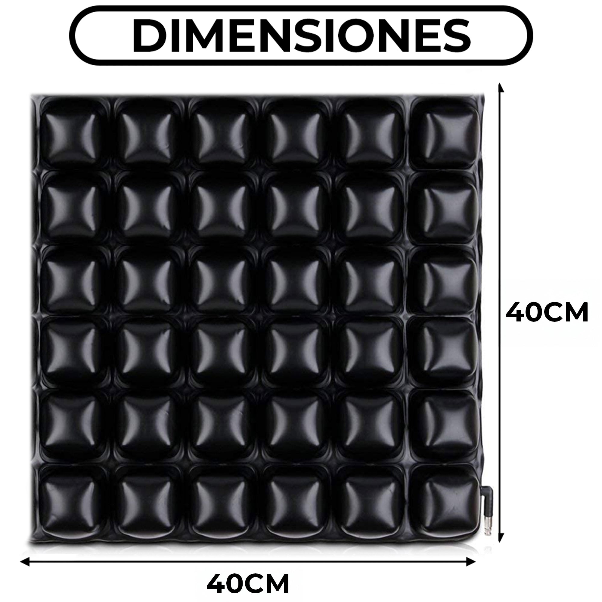 Cojin Antiescaras Generico Inflable Para Silla De Ruedas Negro