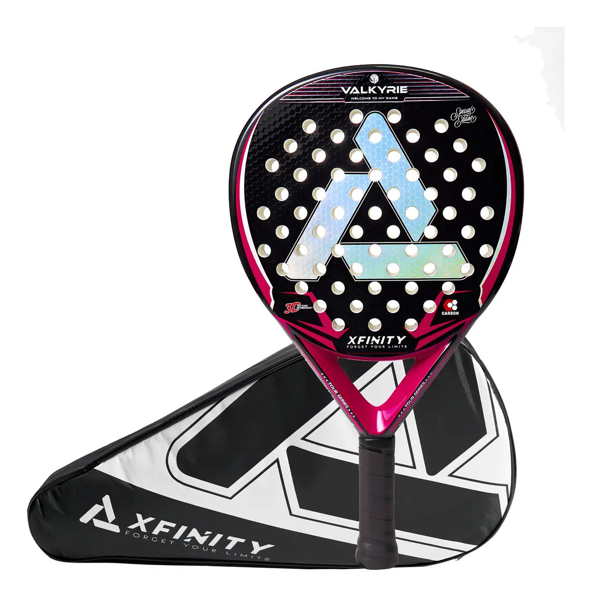 Paleta de Padel XFINITY VALKYRIE Rosado con Estuche Incluido