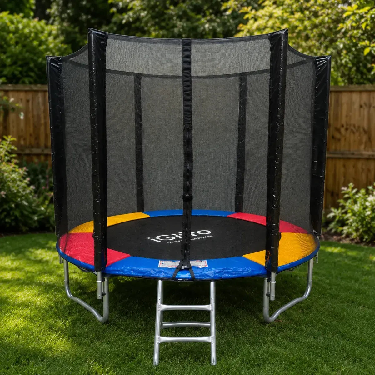 Cama Elástica con Malla y Escalera 2.44 m IGPRO IGCEME-8IG