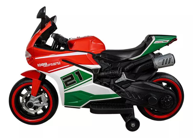 Motocicleta Eléctrica Little Monkey 48826 Verde, Blanco y Rojo
