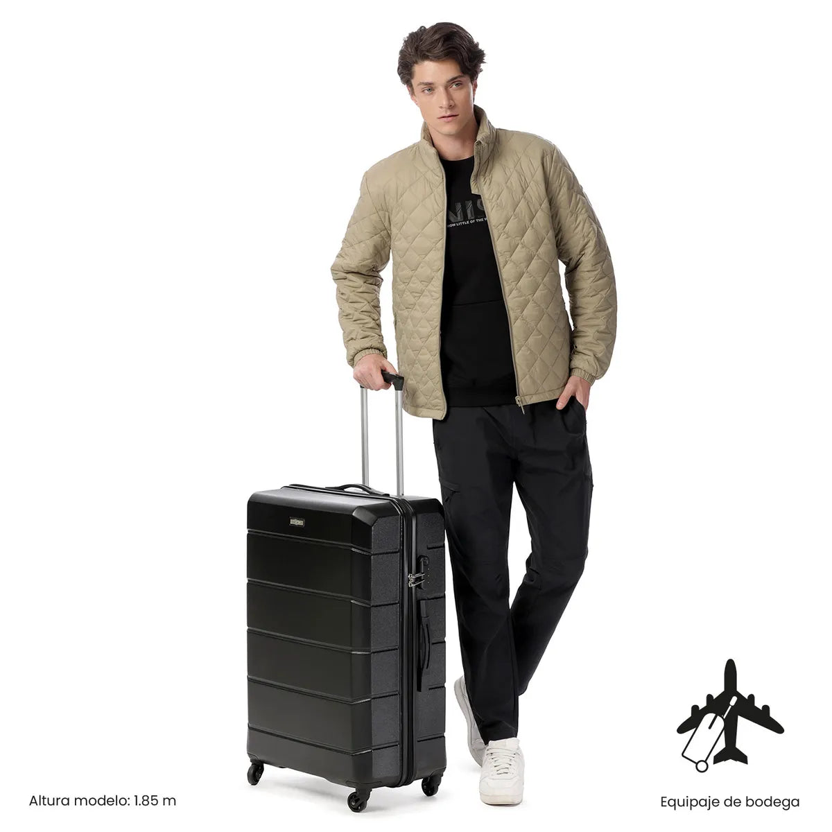 Maleta de Viaje Totto Travel Rayatta Negra L 97.34 L/ 4.30 KG