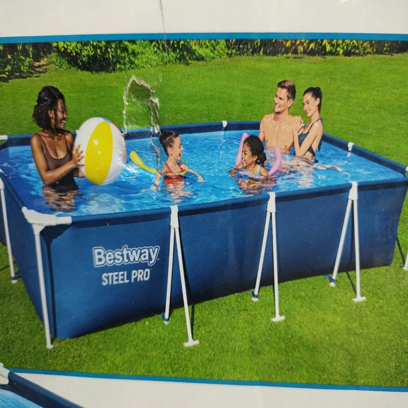 Piscina rectangular Bestway Steel Pro, 4.00 M x 2.11 M, 13.1 x 6.11, 81 CM, Azul