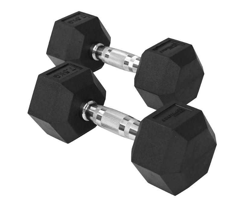 Par De Mancuernas Hexagonal Negro 7.5 Kg 2 Pieza