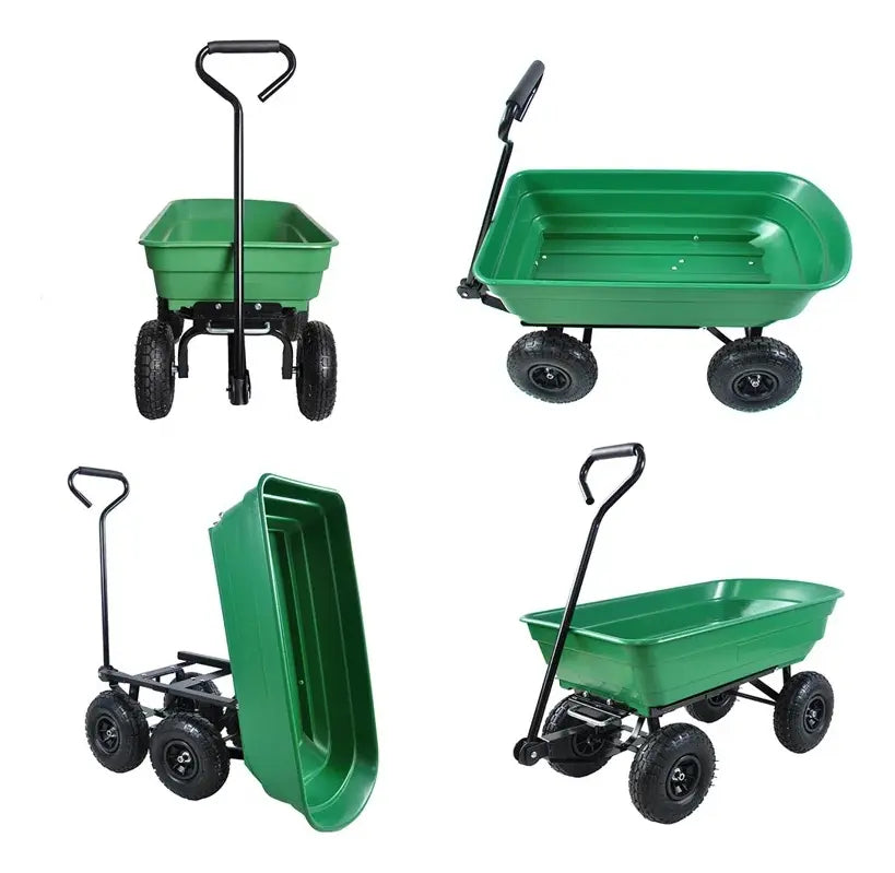 Carro de Arrastre Multipropósito Tolva Abatible Verde