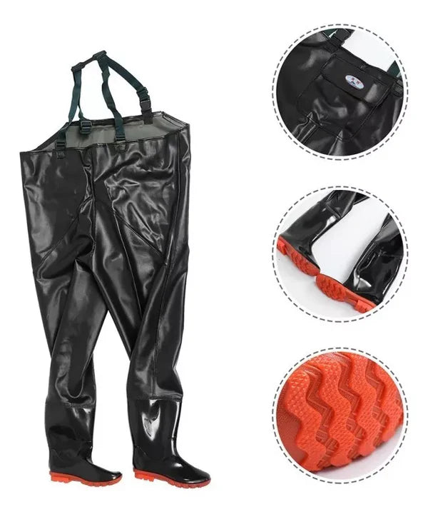 Botas Fishing Waders Generico De Una Sola Pieza Para Pesca Negro L Masculino