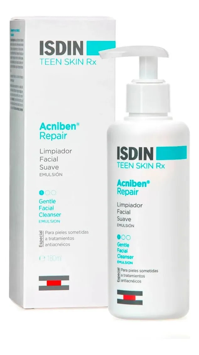 Limpiador Facial Isdin Acniben Repair Emulsion 180 Ml 1 Unidad Femenino