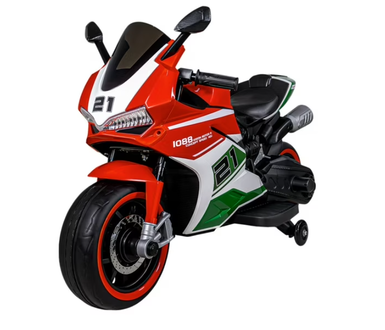 Motocicleta Eléctrica Little Monkey 48826 Verde, Blanco y Rojo