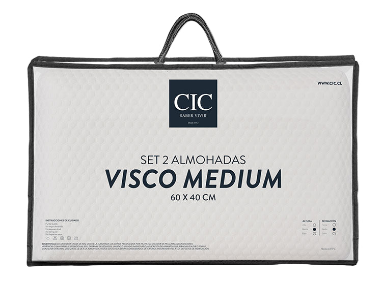 Set 2 Almohadas Cic Visco Medium Blanco M 60x40cm 2 Unidad