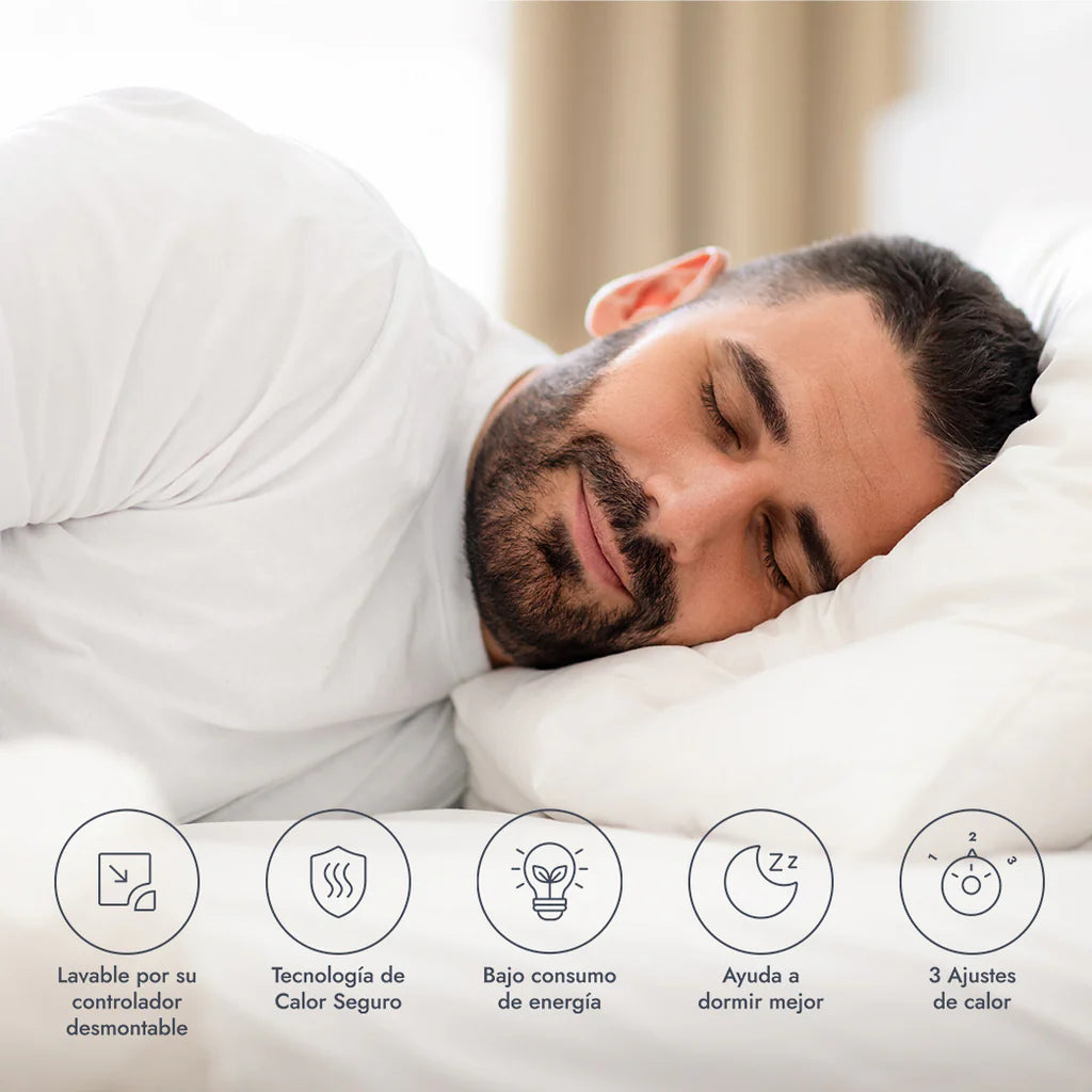 Calienta Cama Poliester Ozu Uw-002 Blanco 1/2 Plazas 150x120 cm