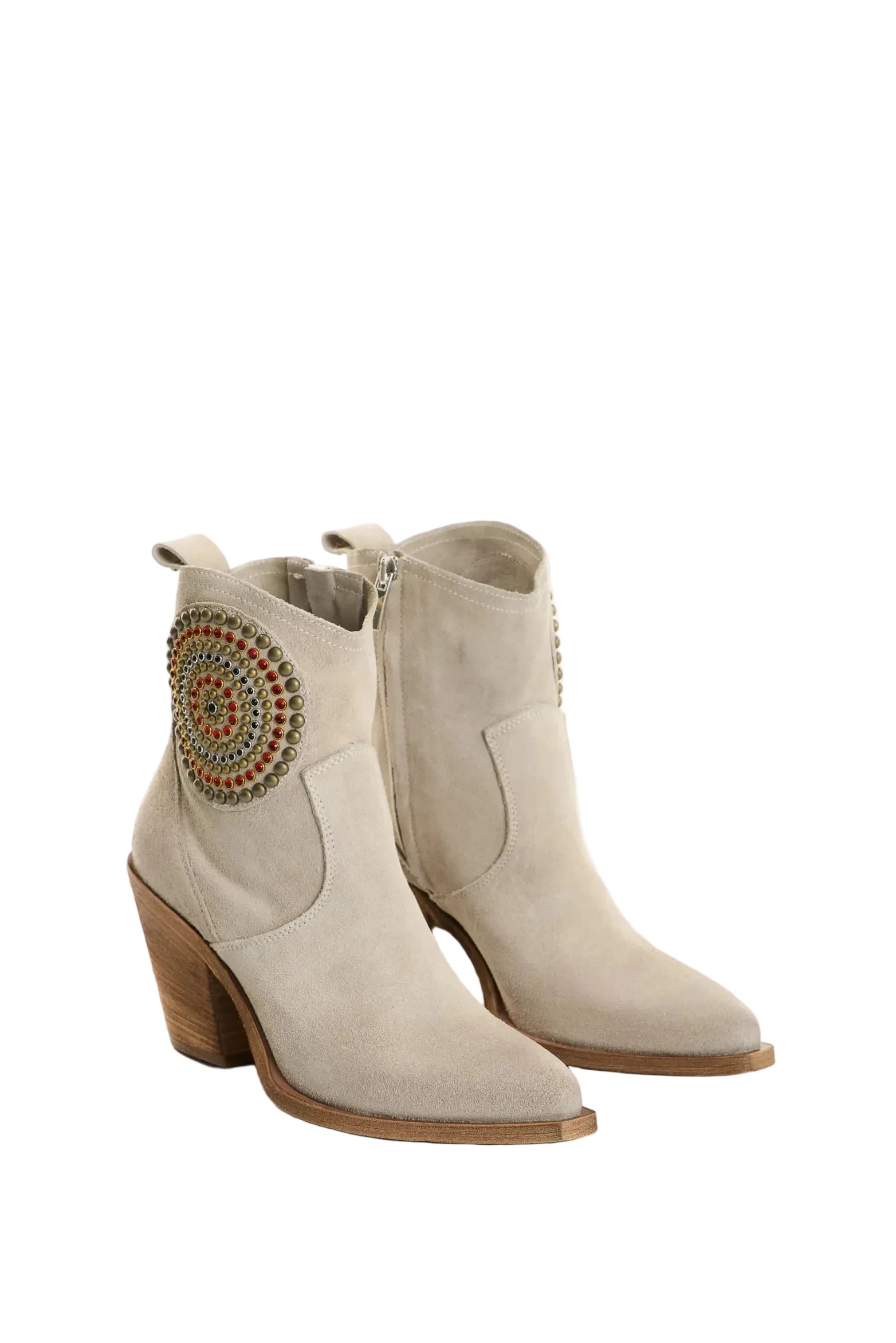 Botines Vélez Alden de Cuero Gamuzado Apliques Talla 40 Mujer