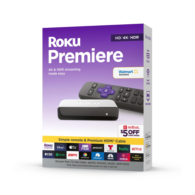 Reproductor de Streaming Roku Premier 4K HDR con Cable HDMI