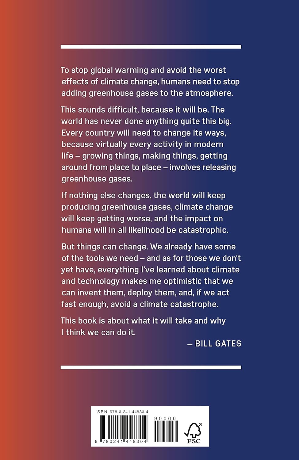 Libro Bill Gates How To Avoid A Climate Disaster