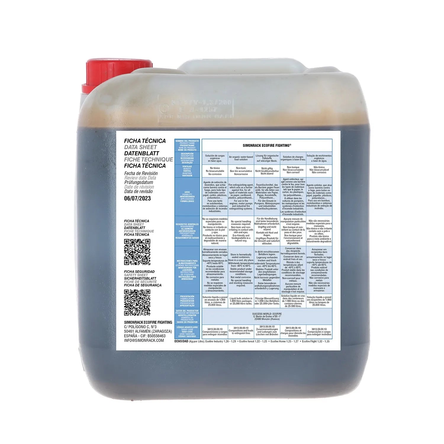 Bidon Extintor De Fuego Simonrack Ecofire Fighting Fores 5 Lts