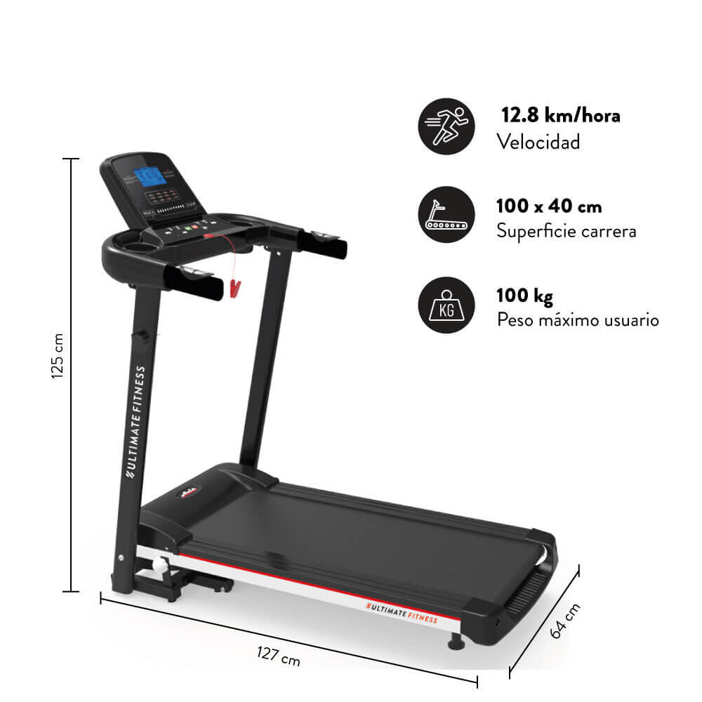 Trotadora Electrica Ultimate Fitness E310 Pro Negra