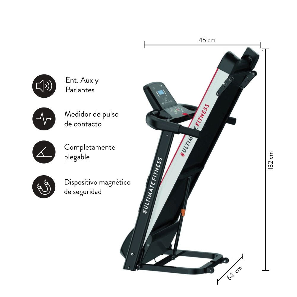 Trotadora Electrica Ultimate Fitness E310 Pro Negra