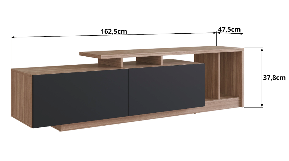 Rack para TV Línea Nova Mobile B91.089 Negro y Castaño