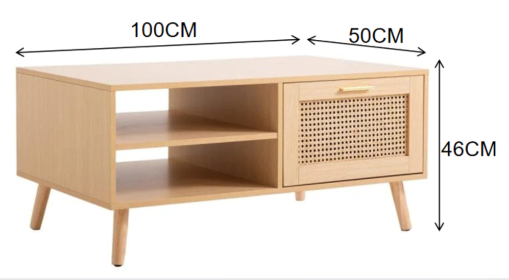 Mesa de Centro Rattan LFBR009 3A4 Natural Wood