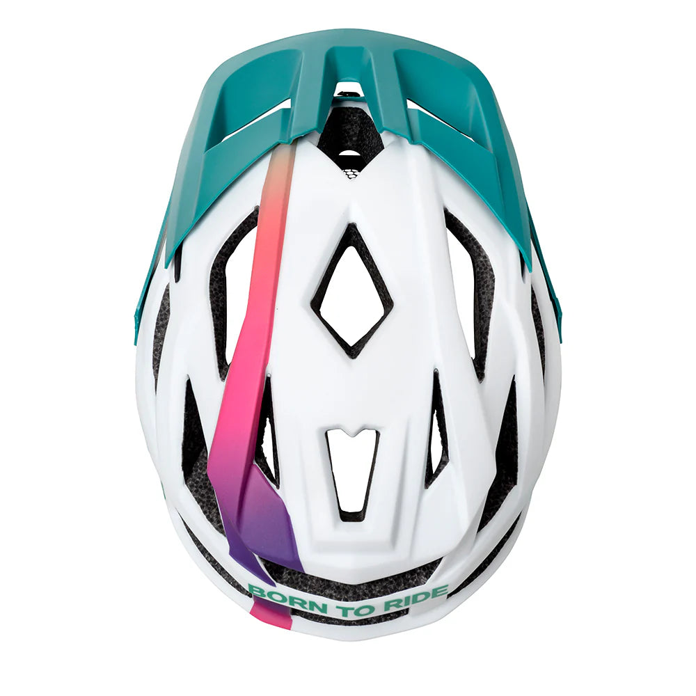 Casco Trip Enduro White/Turquesa Femenino S/M