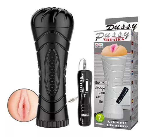 Vagina Masturbadora Generico Yeah Vibration Negro