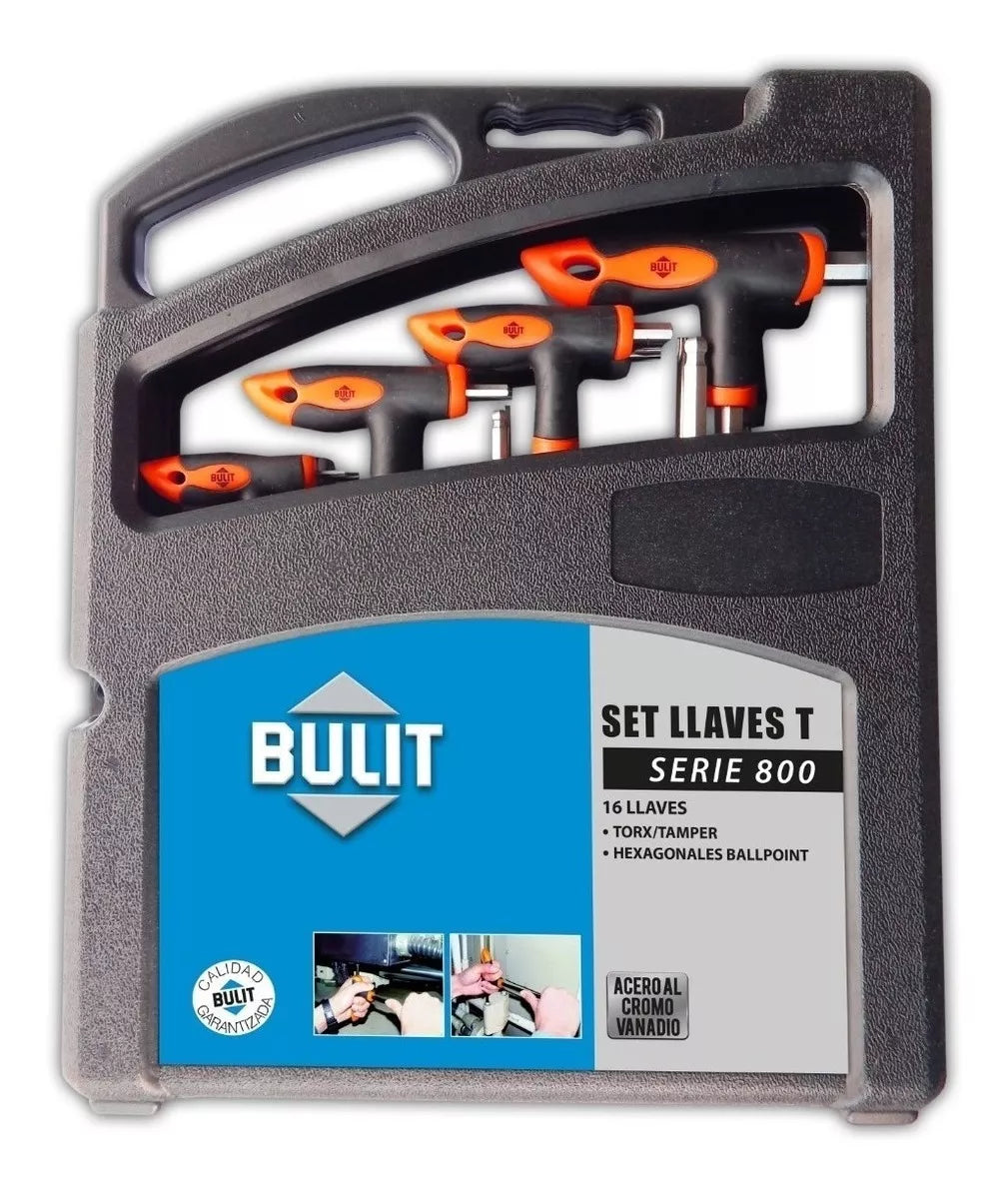 Set Llaves T Bulit Serie 800 Acero Al Cromo Vanadio 16 Unidad