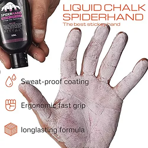 Kit Tiza Liquido Agarre Mano Spiderhand Grip Profesional Con Clip De Viaje Y Anillos 250 + 50ml