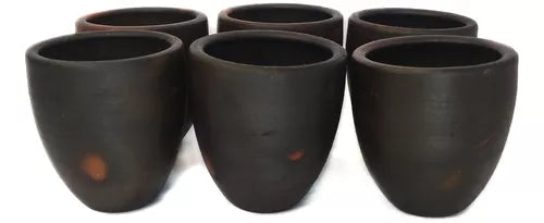 Set De Vasos Greda Marron Oscuro 6 Unidad [Openbox]