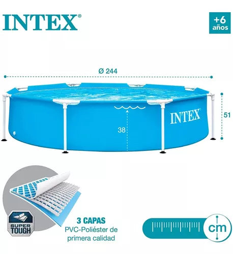 Piscina Redonda Intex Metal Frame Pool 2.44Mx51Cm