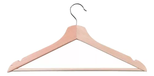 Pack X 20 Colgador Organizador Generico Medera Cafe Claro