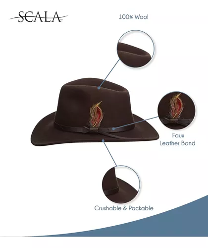 Sombrero Scala Df6 Estilo Vaquero Chocolate